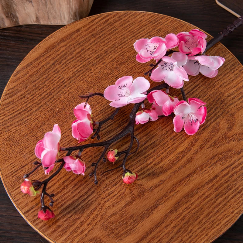 Kunstliche Blumen Fruehling Pflaumenbluete Pfirsichzweig Seidenblumen