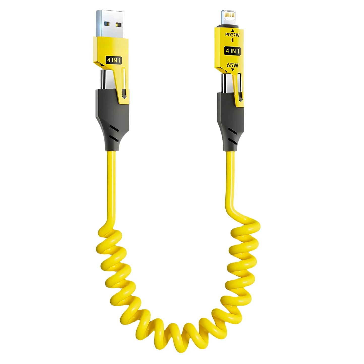 65W USB C - Lightning Datenkabel 4-in-1 Ausziehbar 6A Schnellladekabel