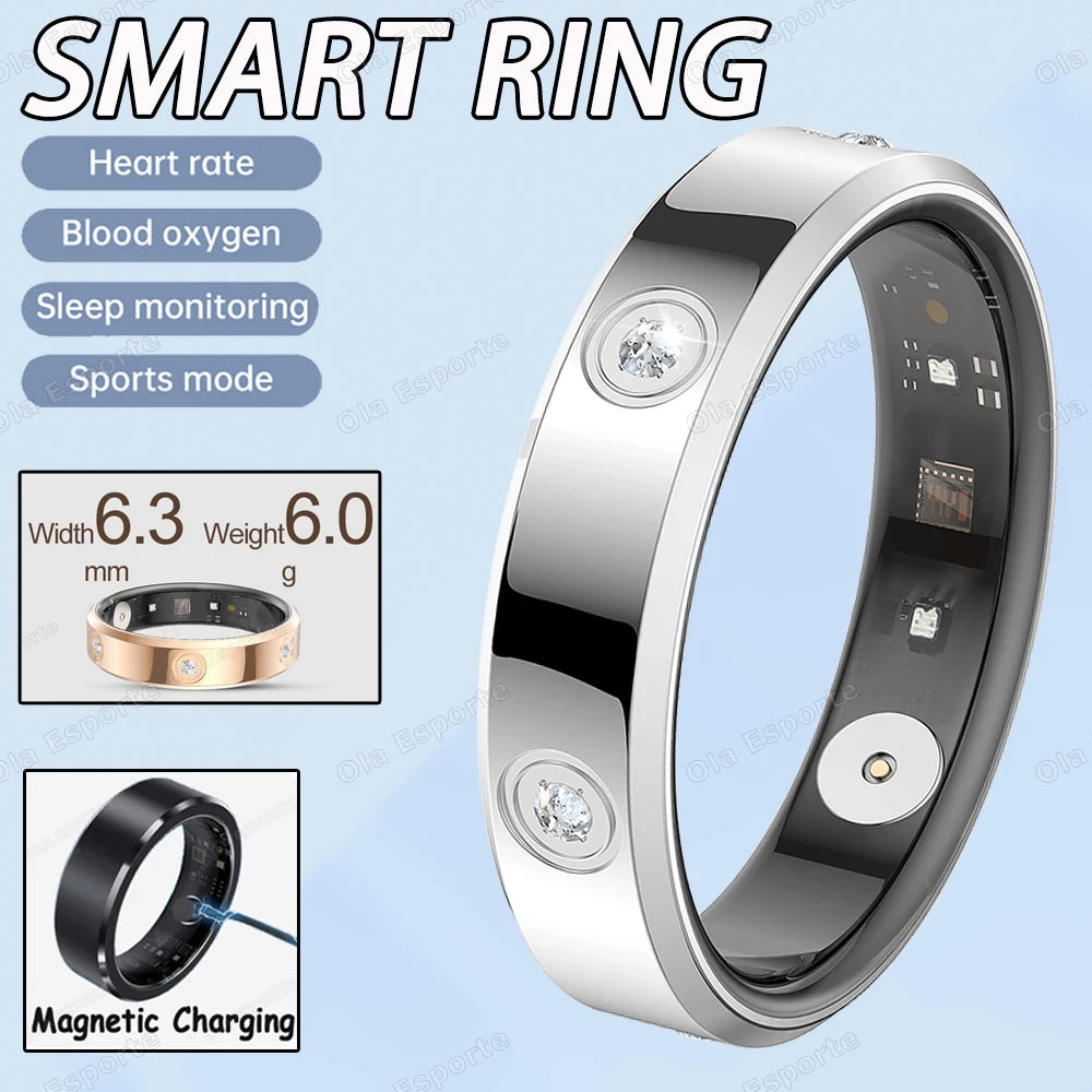 Schmaler Damen Smart Ring mit Schlaf und Gesundheitsmonitor 2025