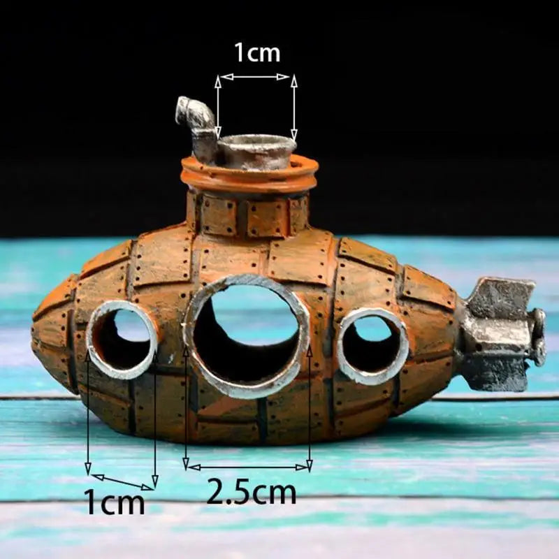 Aquarium Deko U-Boot – Schutz Höhle für Fische Garnelen aus PVC
