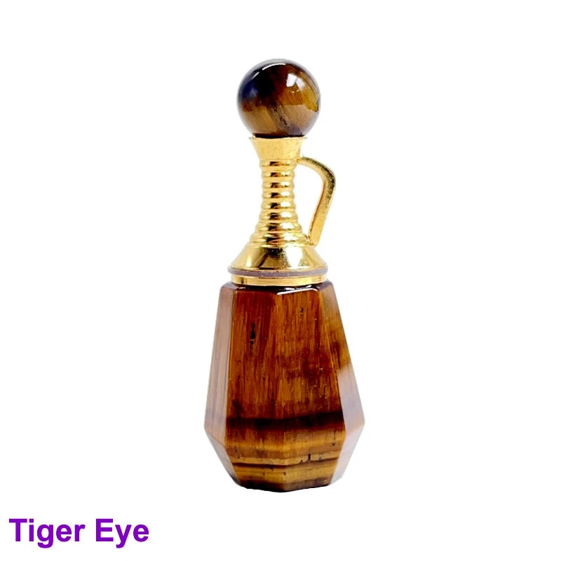 Unregelmäßige Naturstein Parfümflasche Anhänger – Amethyst Tigerauge Öl Diffusor