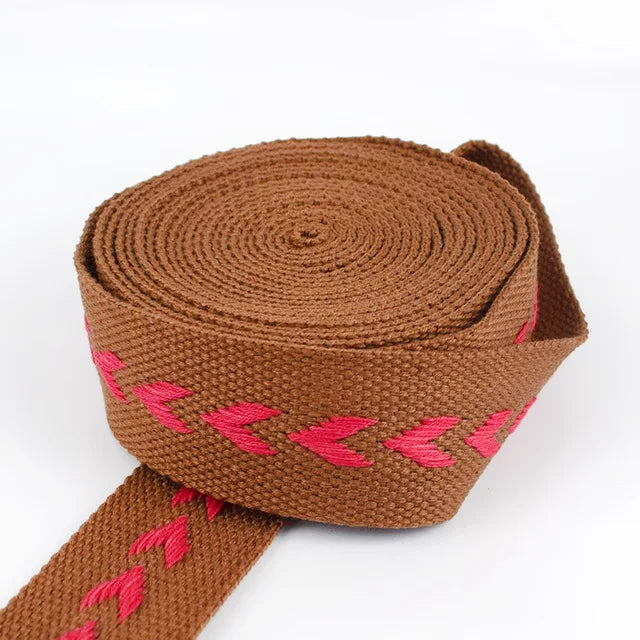 Vielseitiges 38mm Jacquard Gurtband aus Polyester Baumwolle zum Nähen