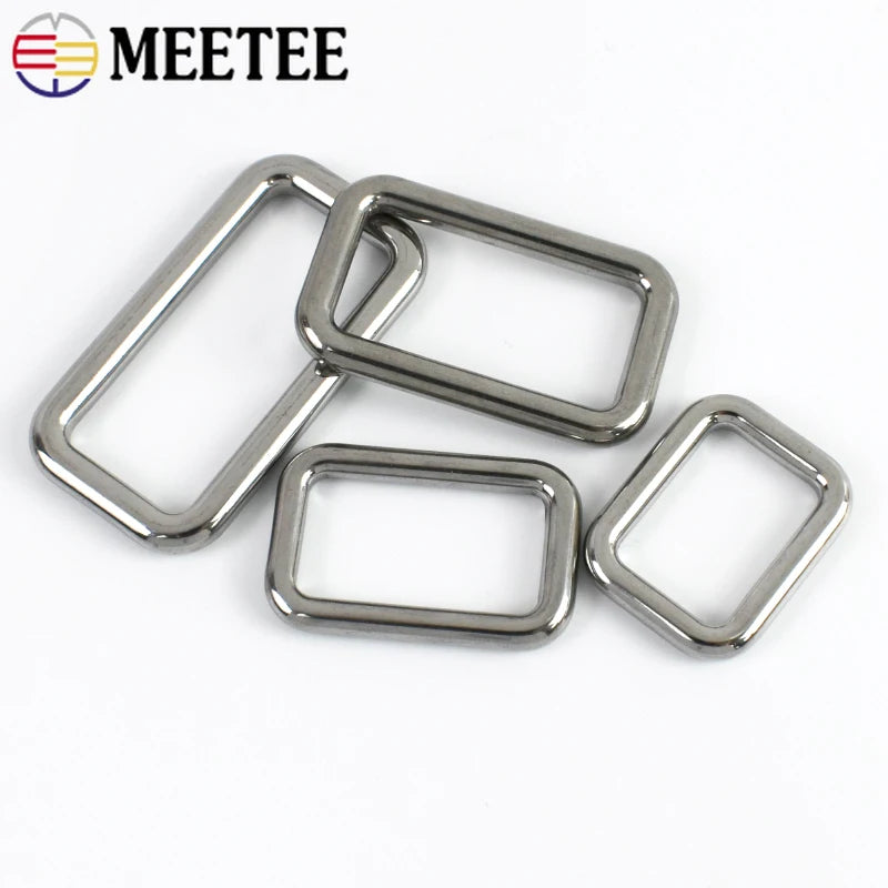 2 bis 10 Stück massive quadratische Ringschnallen aus Edelstahl 304