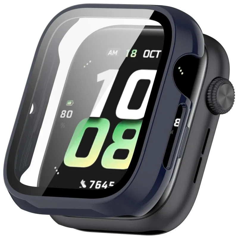 PC und gehärtetes Glas Schutzgehäuse für Smartwatch mit stoßfester Hülle