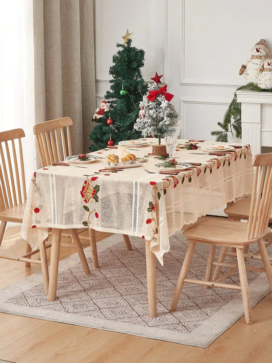 Elegante weihnachtliche Tischdecke aus Spitze für Festtage