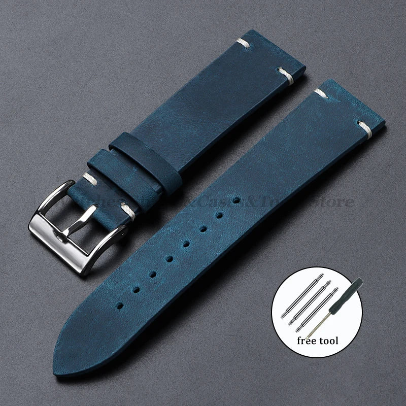 Hochwertiges Leder Uhrenarmband Braun Vintage für Uhren 18-22mm