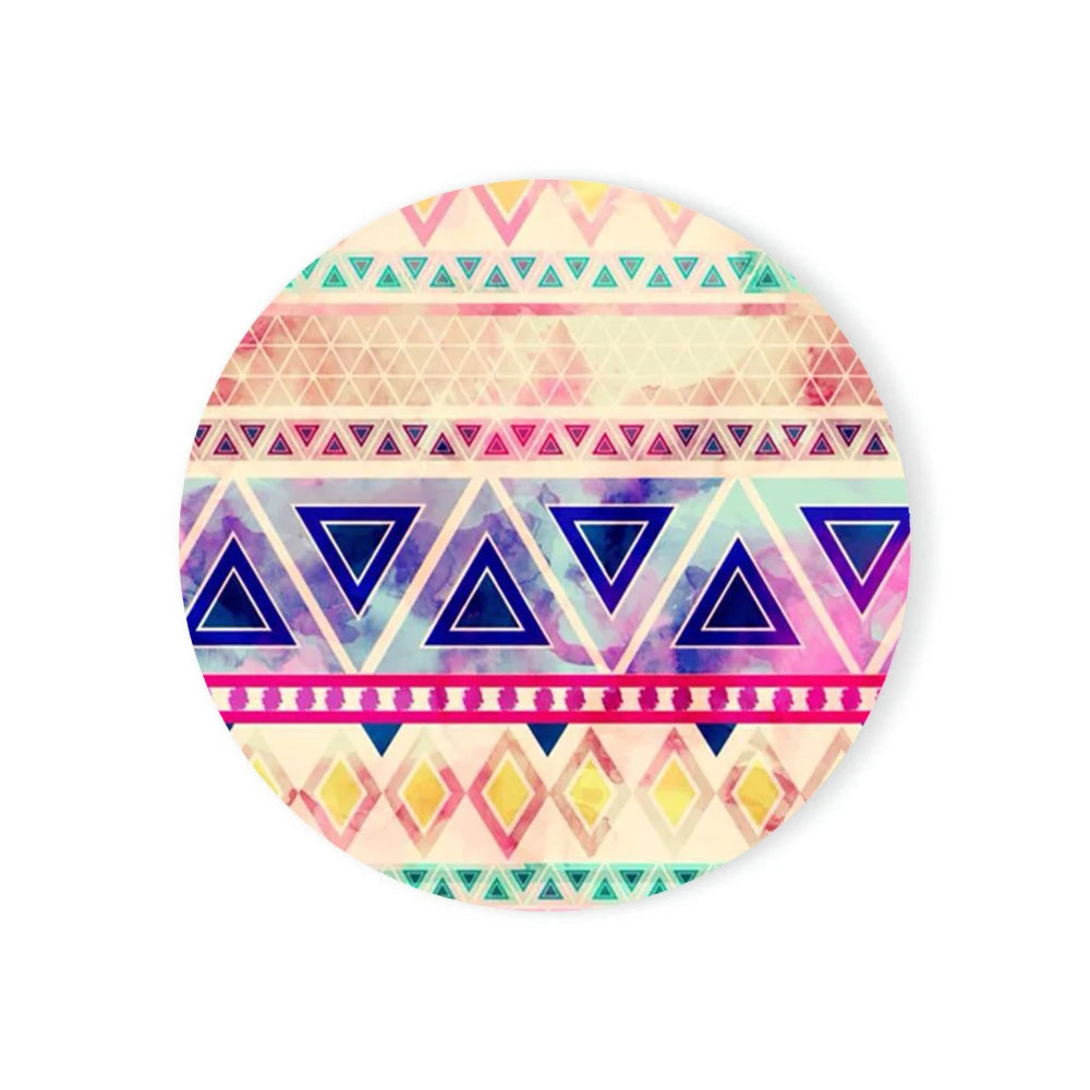 Runde Keramik Untersetzer Böhmischer Stil mit Kork Basis 6er Set