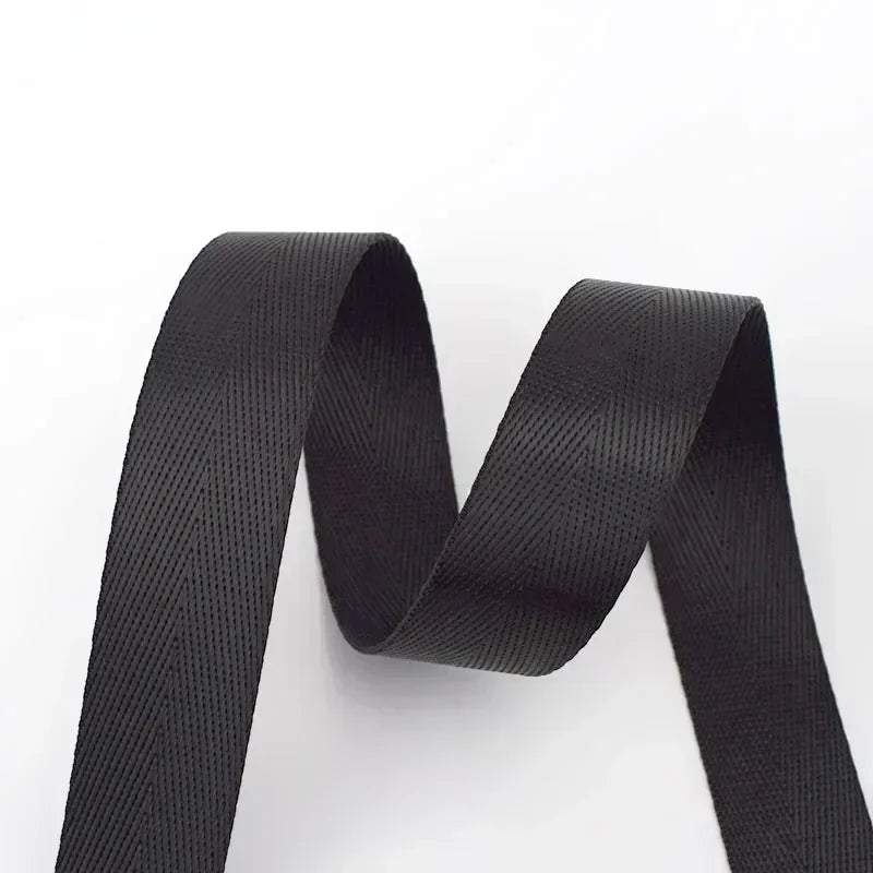 10m Nylon Gurtband 25mm Schwarz für Rucksack, Tasche, Gürtel, DIY Nähen