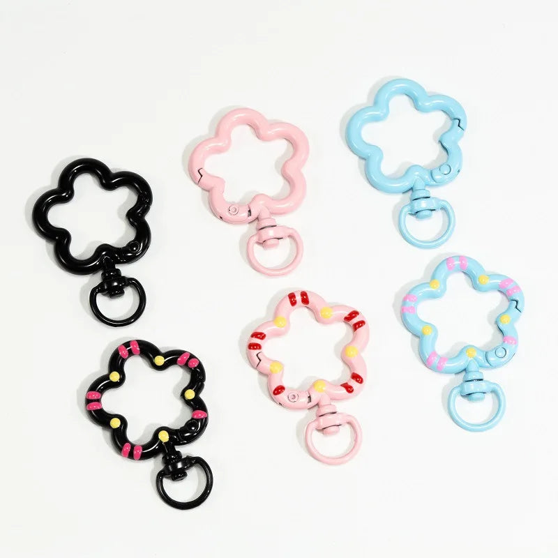 5 Metall-Karabinerverschlüsse mit Blumenmuster für Schmuck und DIY