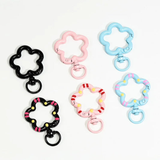 5 Metall-Karabinerverschlüsse mit Blumenmuster für Schmuck und DIY