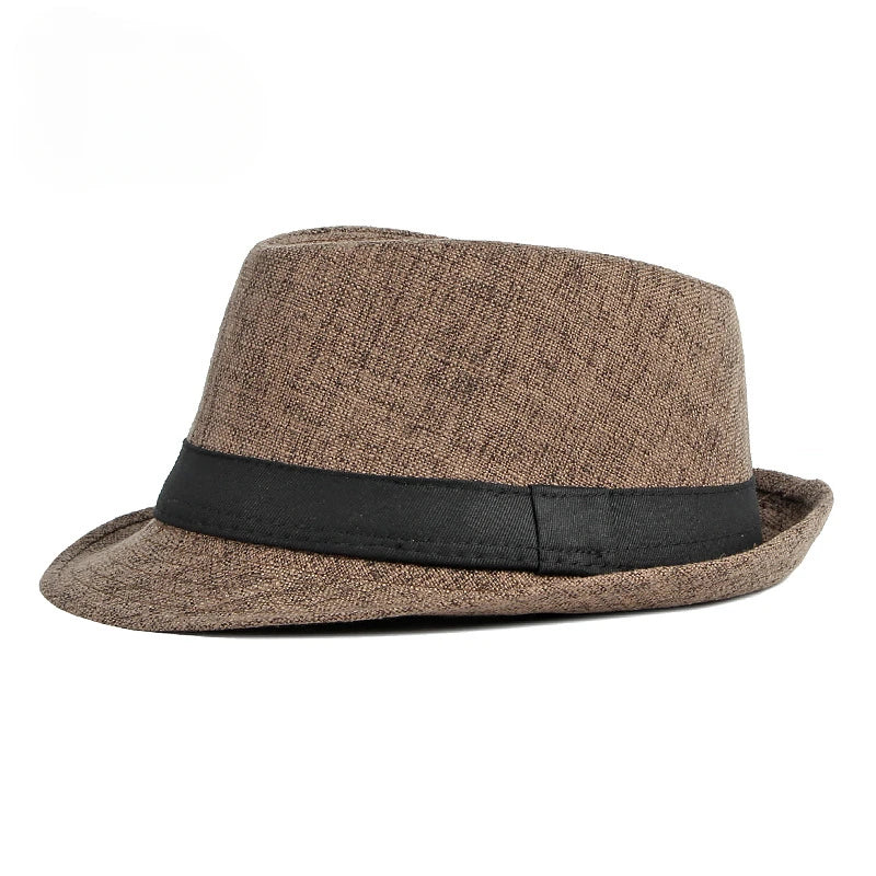 Stylischer Herren Sommerhut – Leichtes Leinen, Retro Jazz Stil - UV-Schutz
