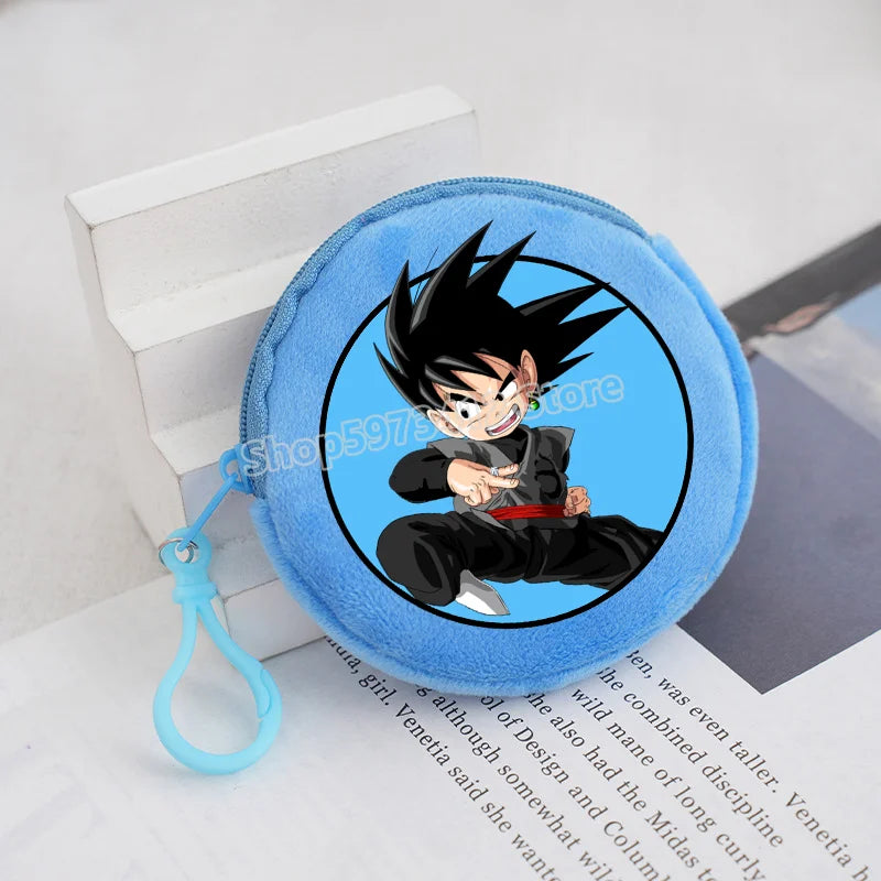 Plüsch Mini Geldbörse mit Reißverschluss rund Cartoon Schlüsselanhänger