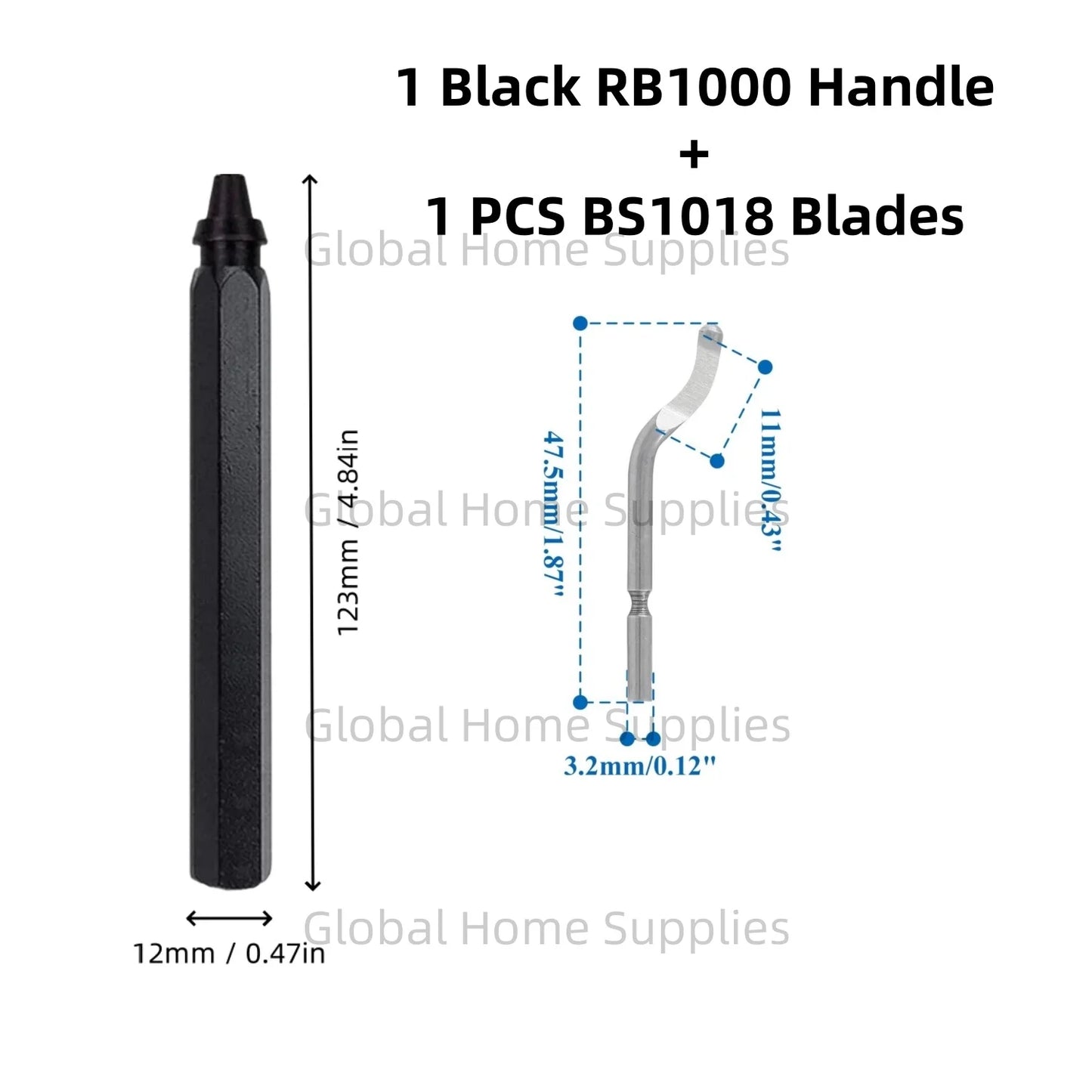 Entgratungswerkzeug Set RB1000 mit 1 oder 11 Schnellarbeitsstahl-Schwenkklingen