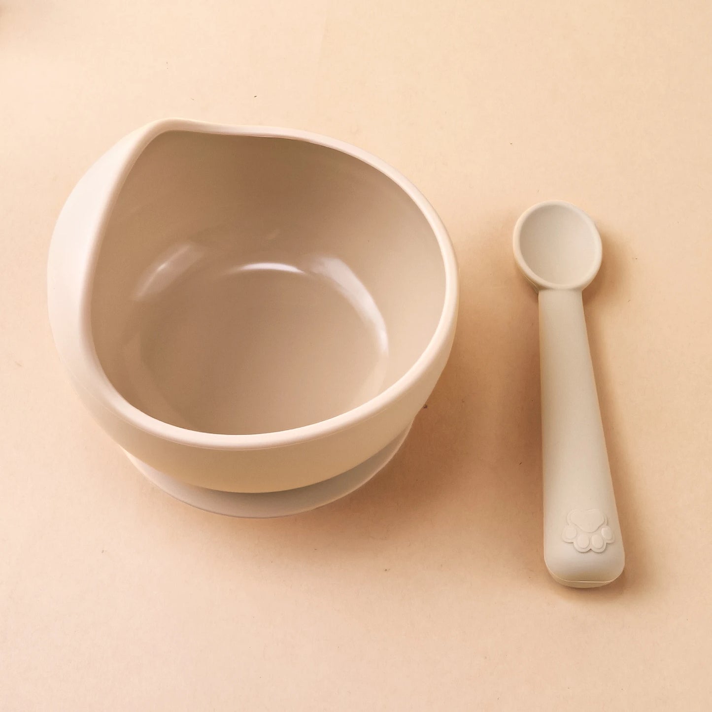 2er Set Silikon Baby Schüssel mit Löffel BPA-frei Baby Geschirr Set