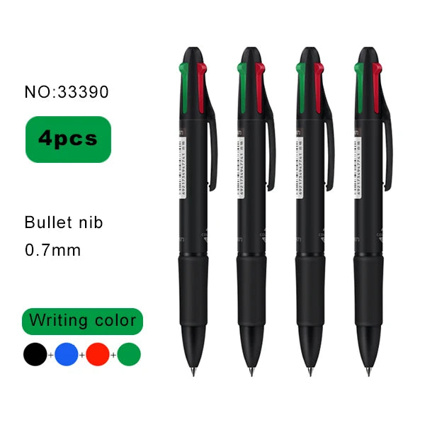 4in1 Kugelschreiber mit 0,7mm Spitze für Schule und Büro