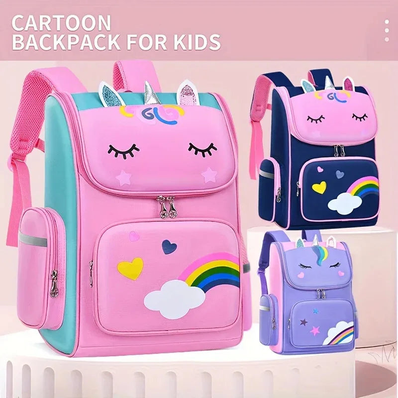 Wasserdichte leichte Schultasche mit Tiermuster für Mädchen Klasse 1–6