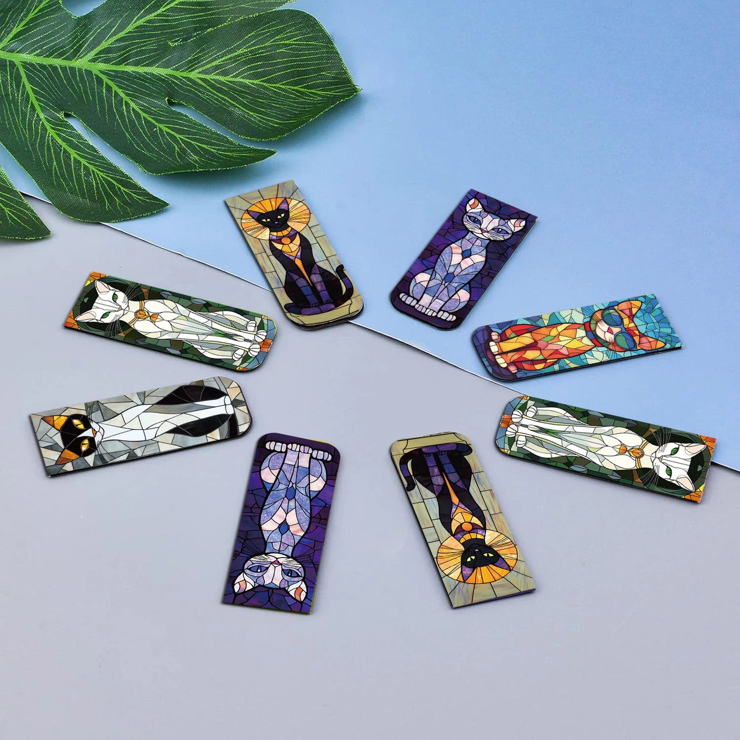 5er Set Magnetische Lesezeichen Katze Stilvoll für Buch und Büro