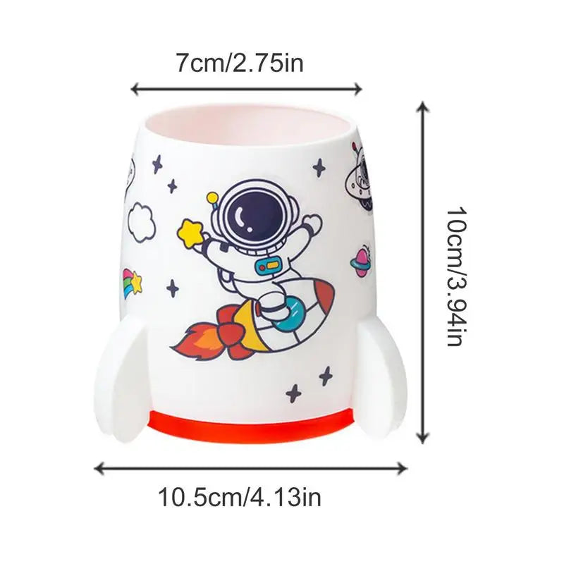 Raketenförmiger Stifthalter mit hoher Kapazität und Astronaut Aufkleber