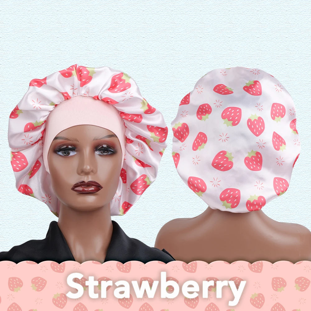 Atmungsaktive Schlafmütze mit Frucht und Tiermotiv für alle Haartypen