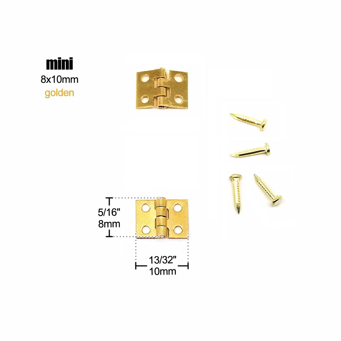 Mini Messing Möbel-Scharnier 12 Stück für Holztruhen - Puppenhäuser