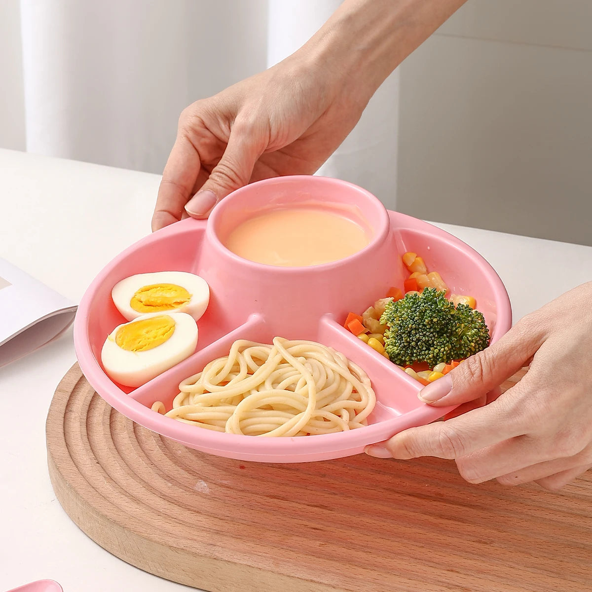 Geteilter Kunststoff Teller Mikrowellengeeignet wiederverwendbar rund