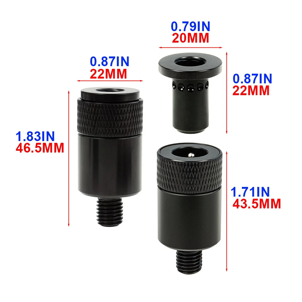 2x Schnellwechsel-Anschluss Karpfenangeln Aluminium Twist-Lock Adapter für Ruten