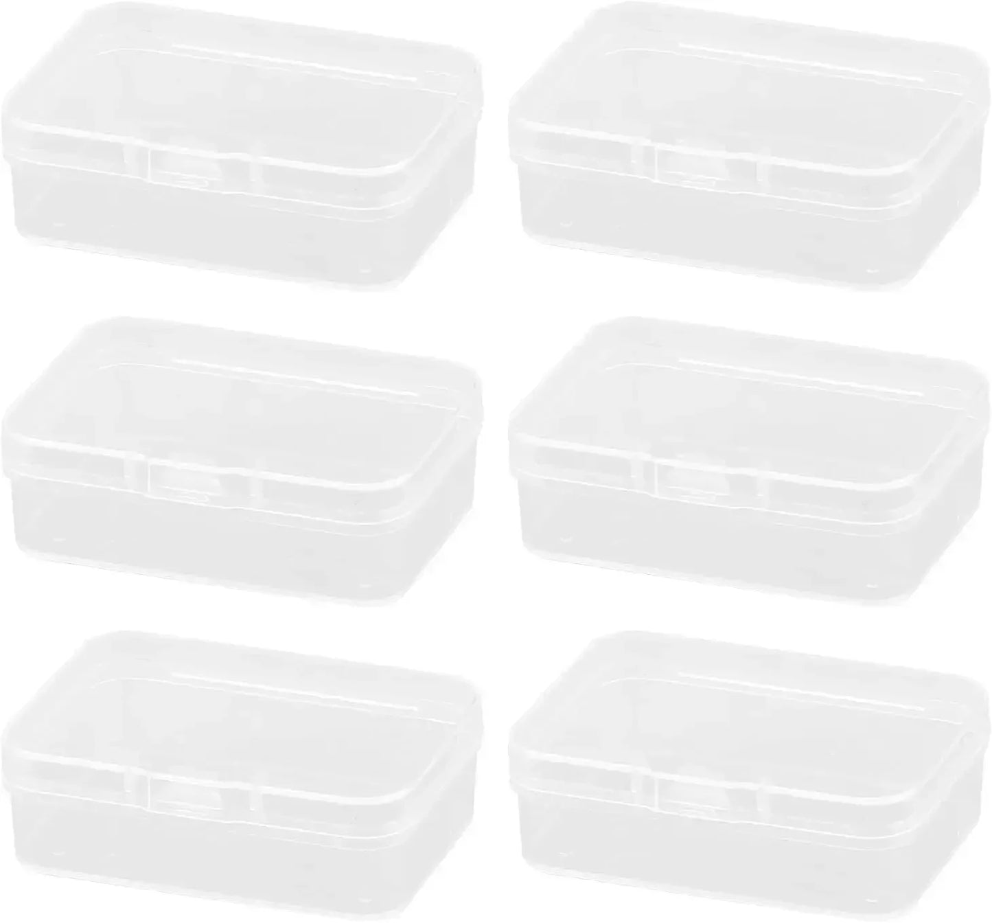 6er Set transparente Mini-Organizer mit Klappdeckel für kleine Gegenstände