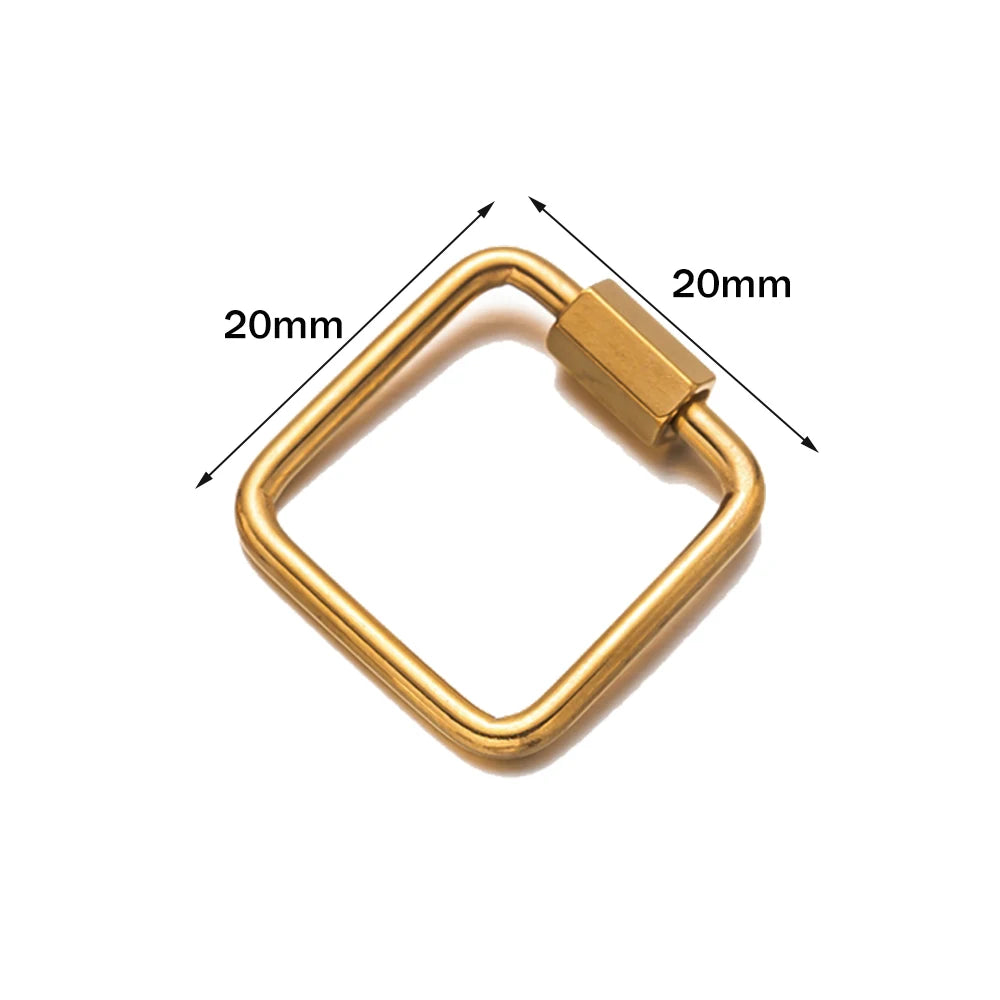 5er Set goldene Schraube Karabiner aus Edelstahl für Schmuck DIY
