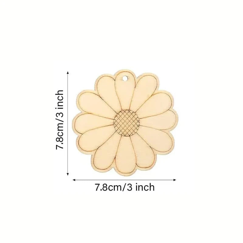 10 Holzanhänger Frühlingsblumen Rose Sonnenblume Dekoration DIY