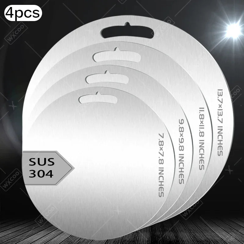 Doppelseitiges rundes Edelstahl Schneidebrett für Gemüse Obst und Fleisch