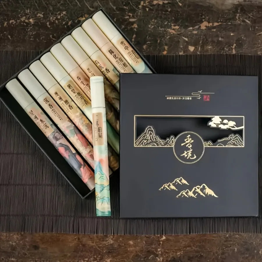 Aromatisches Set mit 400 Holzduftstäbchen in Geschenkbox