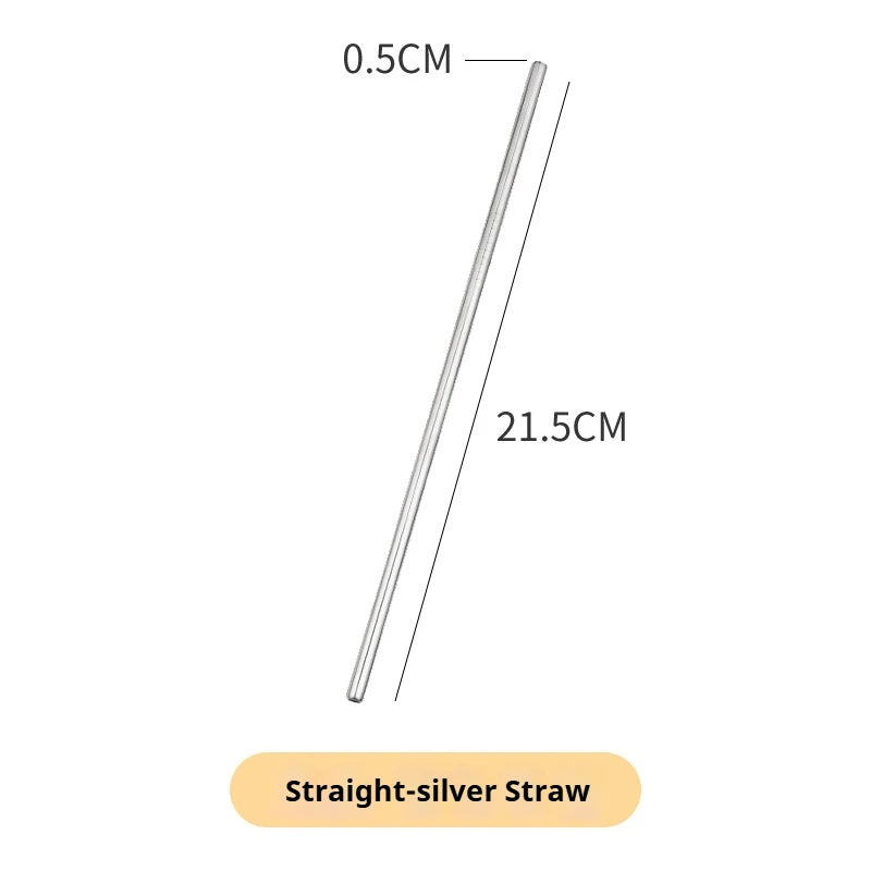 Wiederverwendbare Edelstahl Trinkhalme und Löffel mit Bürste