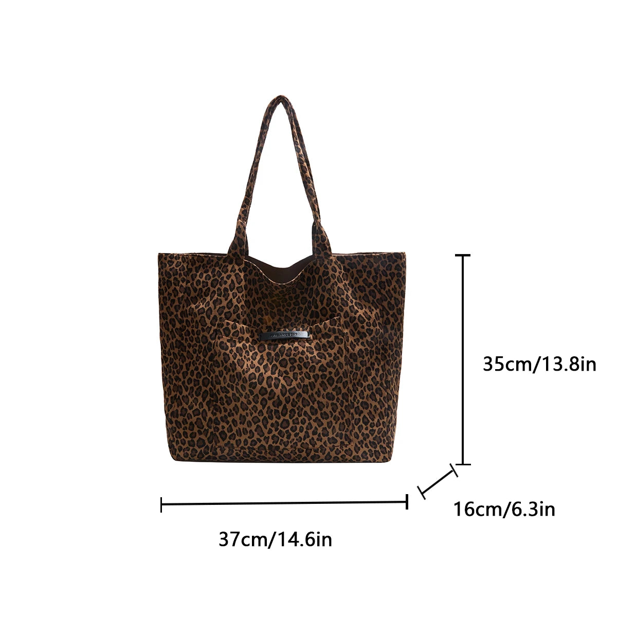 Damen Einkaufstasche doppelseitig mit großem Fassungsvermögen und Leopardmuster