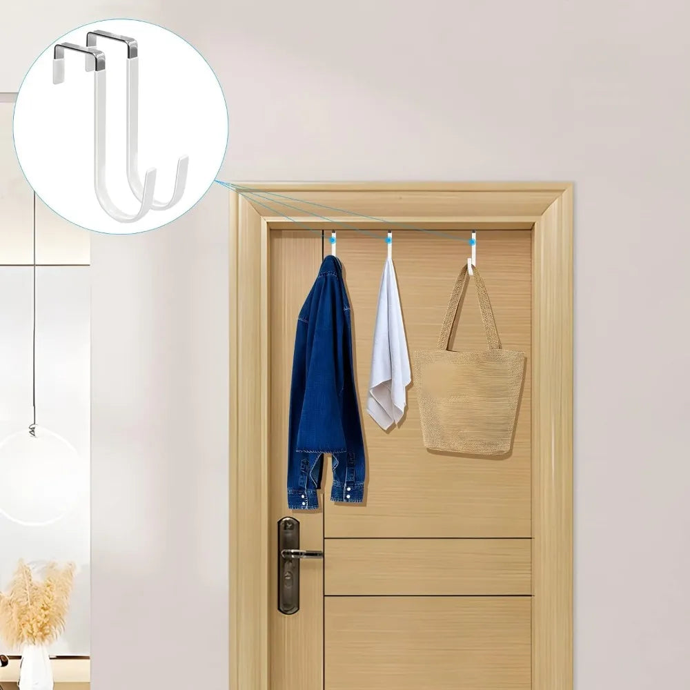 4er-Pack Über der Tür Haken kratzfrei robust Aluminium Kleiderbügel Organizer