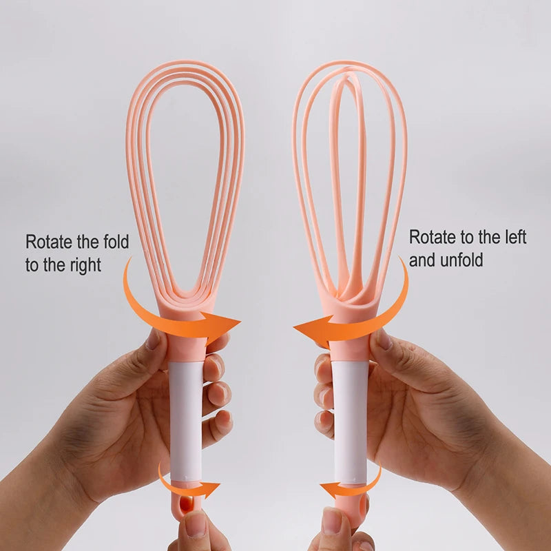 Manueller rotierender Schneebesen Kunststoff Handmixer leicht faltbar