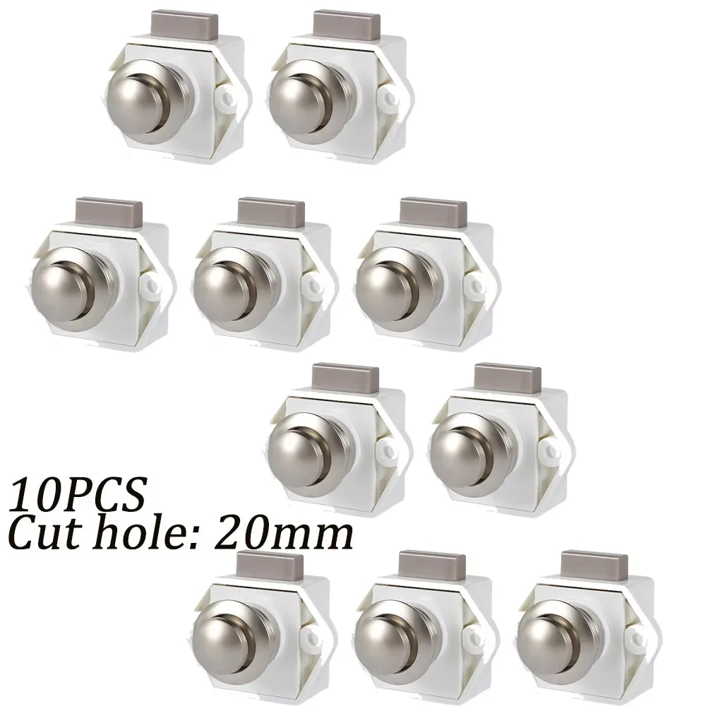 5/10x Push-Lock Drückverschluss 20/26mm für Wohnmobil Auto Schrank Schublade