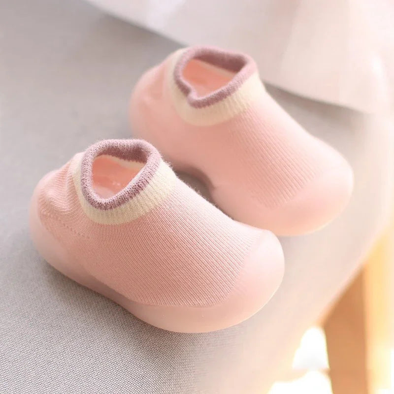 Baby Socken Schuhe mit Weicher Gummisohle für Erste Schritte Unisex