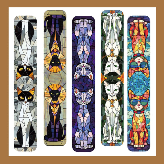 5er Set Magnetische Lesezeichen Katze Stilvoll für Buch und Büro