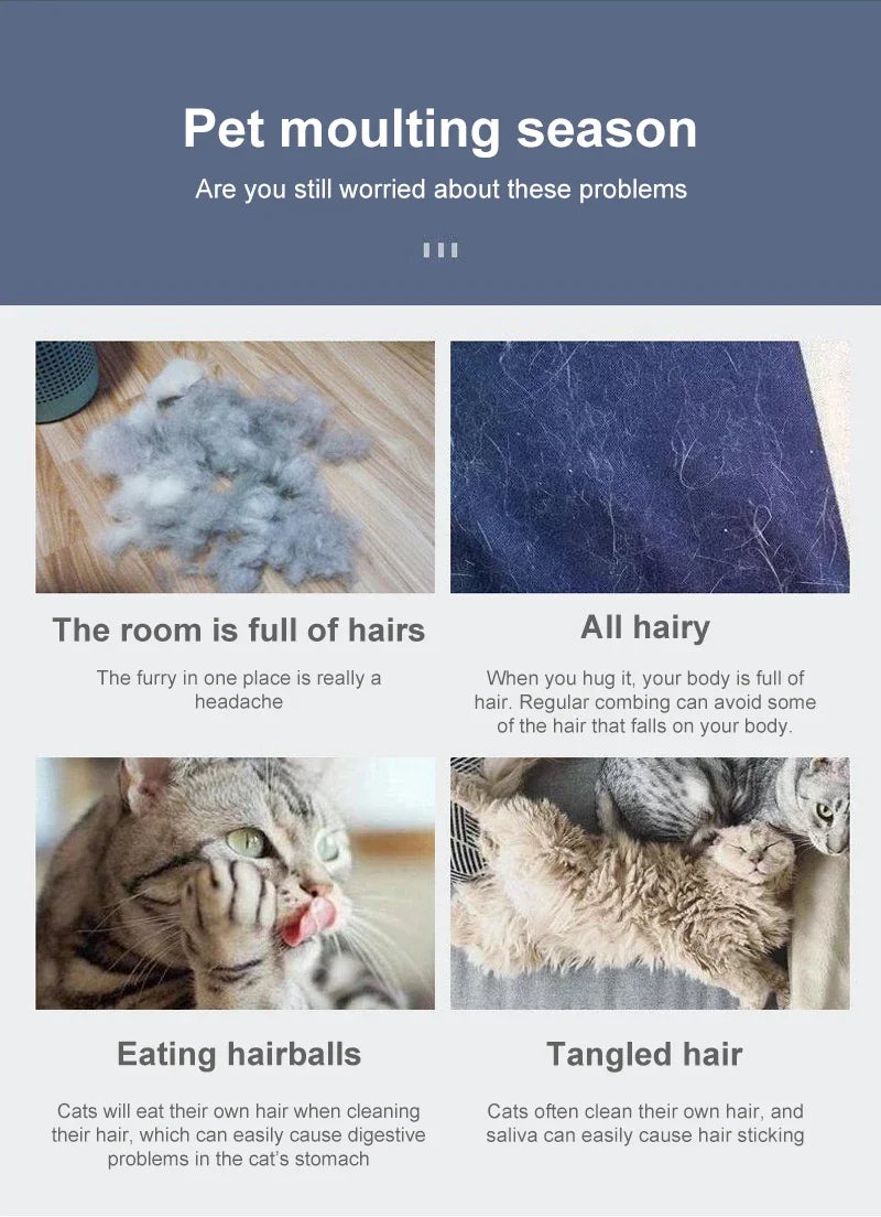 Hundehaarentferner Bürste aus Edelstahl für langes Fell