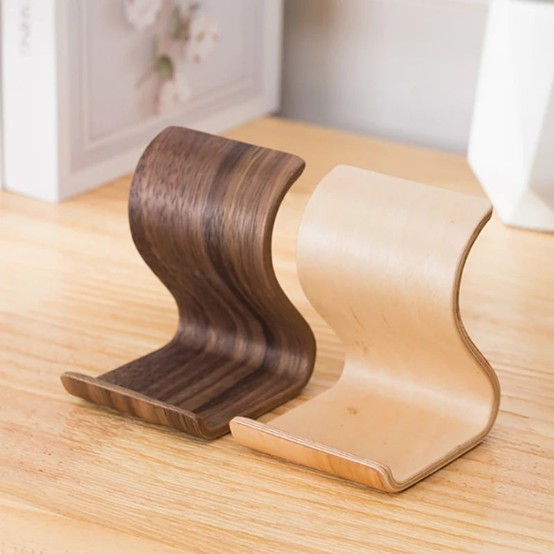 Multifunktionaler Massivholzhalter für Telefon Tablet PC Visitenkarten