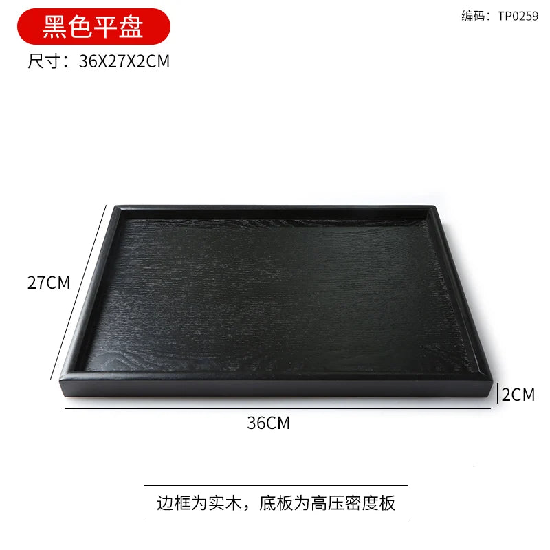 Japanisches schwarzes Holztablett für vielseitigen Gebrauch