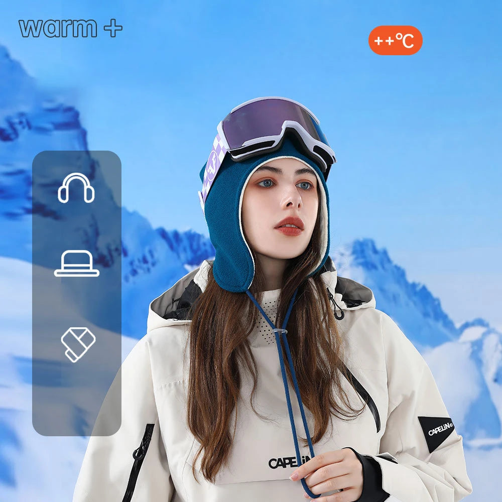 Warmer Fleece Ohrschutz Hut fuer Fahrrad Skifahren im Winter