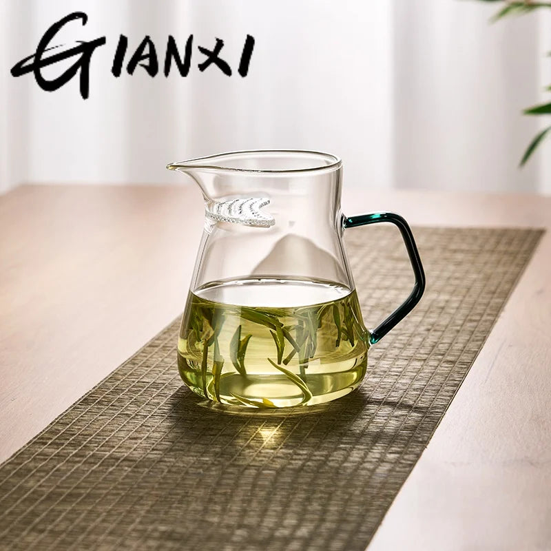 GIANXI Glas Teekanne mit Halbmond Filter und Keramik Heizung