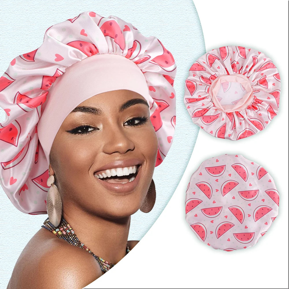 Atmungsaktive Schlafmütze mit Frucht und Tiermotiv für alle Haartypen