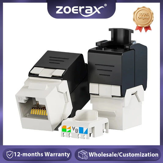 Abgeschirmte RJ45 Keystone Buchsen Cat8 Cat7 Cat6A Modul aus Zinklegierung