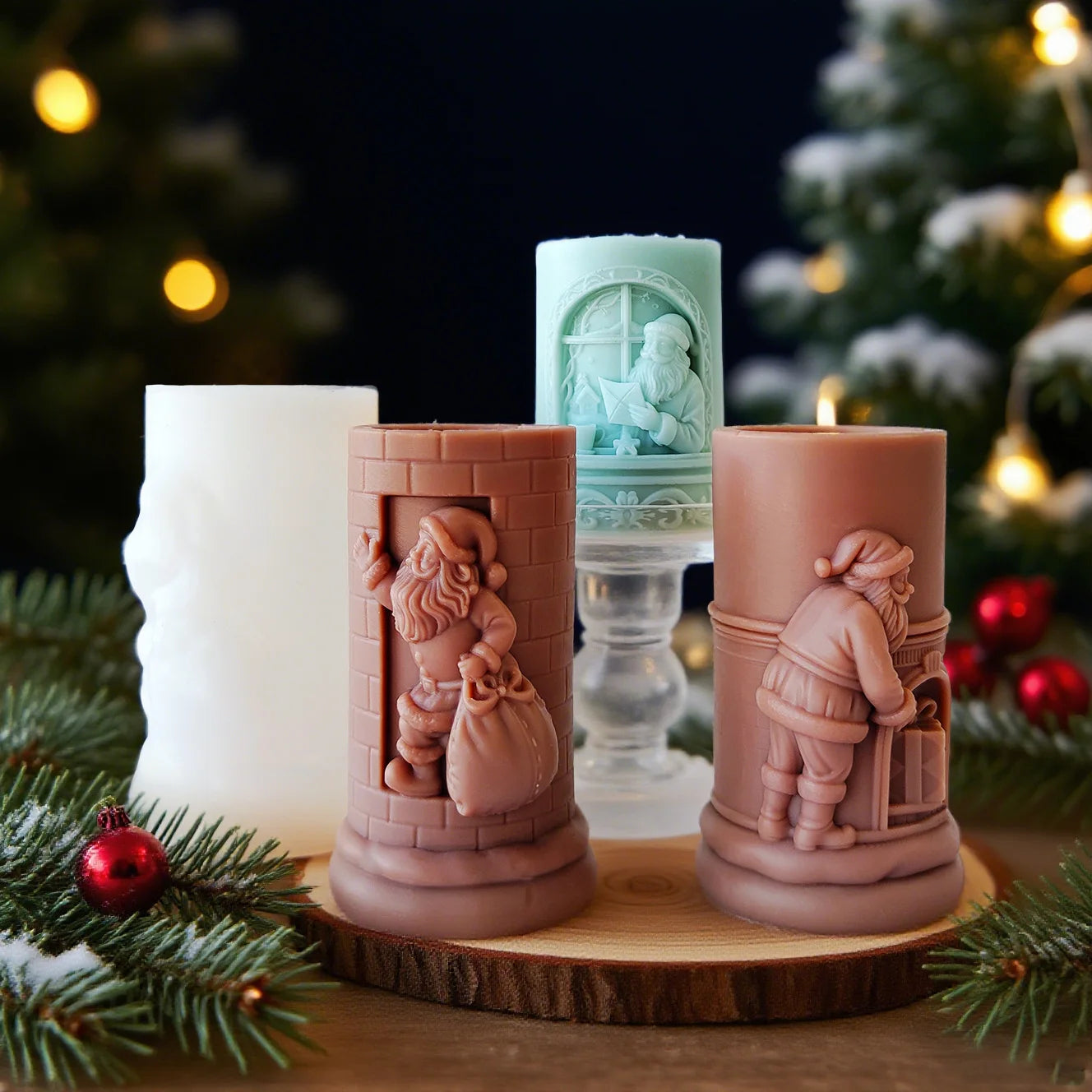 Kreative Zylinder Kerzenform für festliche Weihnachtsdeko