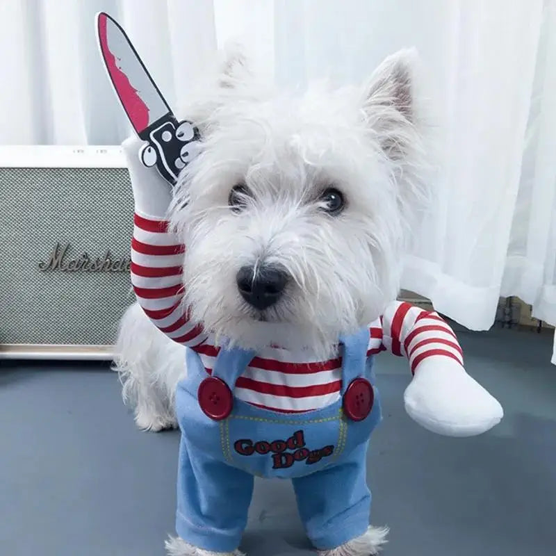 Lustiger Hundeoverall Haustierkostüm Sweatshirt Set für Halloween Party