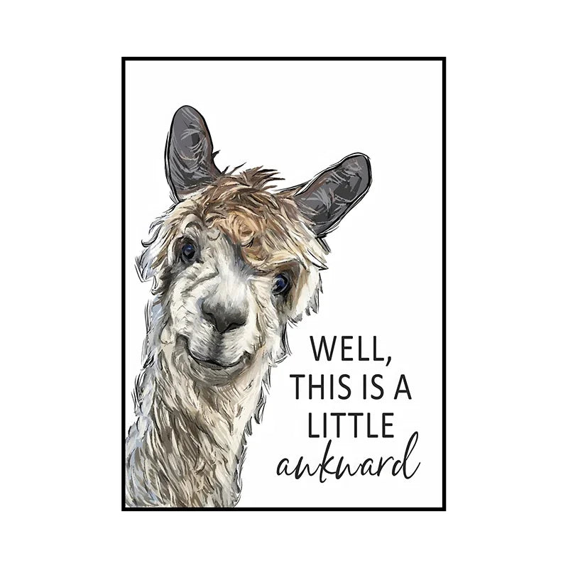 Lustige Tier Wandkunst auf Leinwand für moderne Badezimmer Dekoration