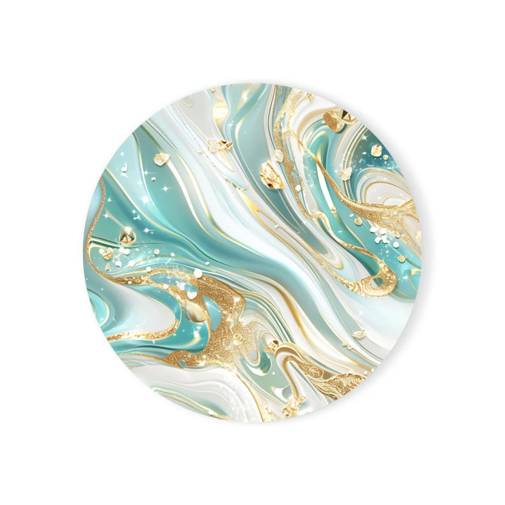 Runder Keramikuntersetzer mit Korksockel Marmoroptik für Tischdeko