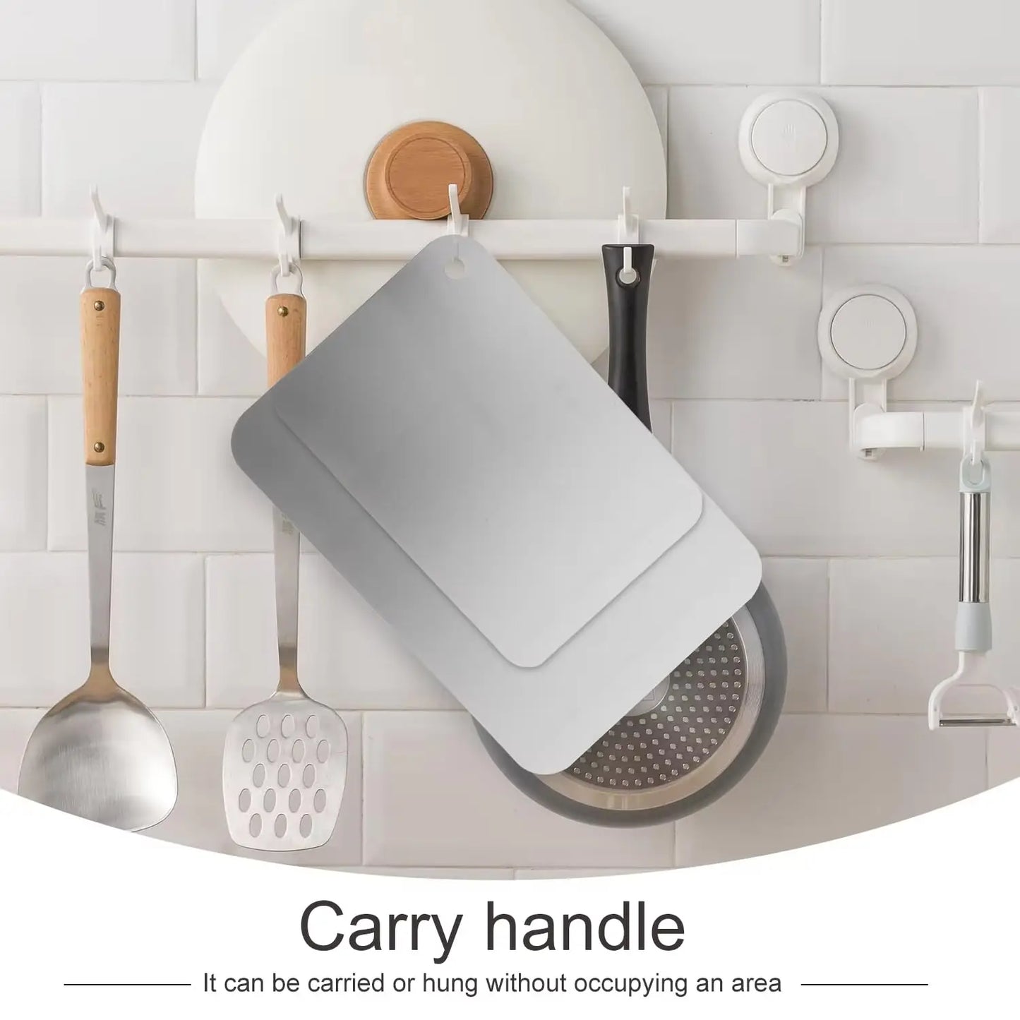 Doppelseitiges Titanium Edelstahl Schneidebrett Set für Küche und Fleisch